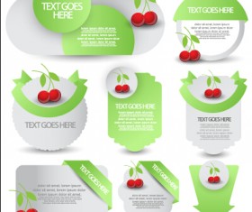 Green web labels and fruit vector