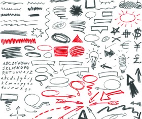 Hand drawing different signs vectors graphics 06
