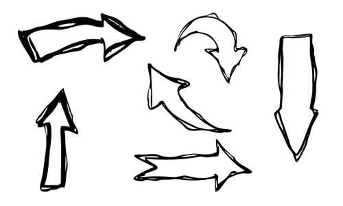 Hand drawn arrows creative vector material