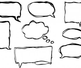 Hand drawn speech bubbles creative vector