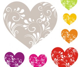 Heart with floral ornament vector