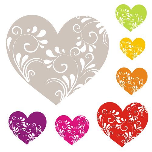 Heart with floral ornament vector