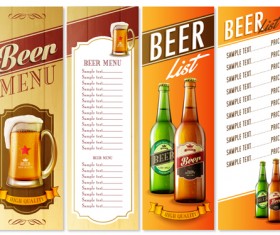 High quality beer menu list vector
