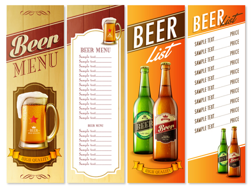 High quality beer menu list vector