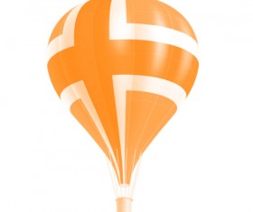 Hot Air Balloon Layered PSD Graphic