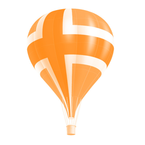 Hot Air Balloon Layered PSD Graphic
