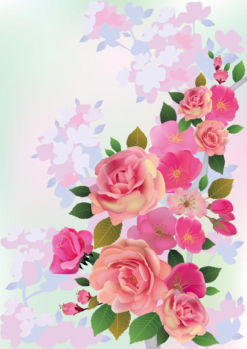 Huge collection of beautiful flower vector graphics 09