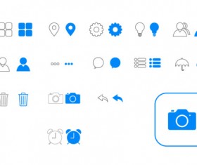 IOS7 commonly blue icons vector