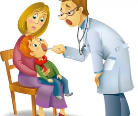 Kid and dentists design vector