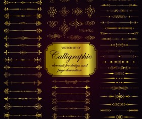 Luxury calligraphic elements vector material