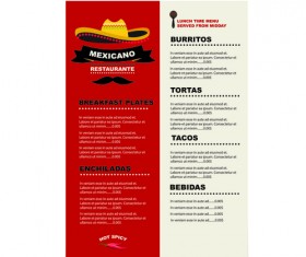 Mexican restaurant menu creative vector 02