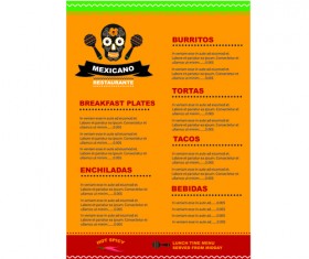 Mexican restaurant menu creative vector 03