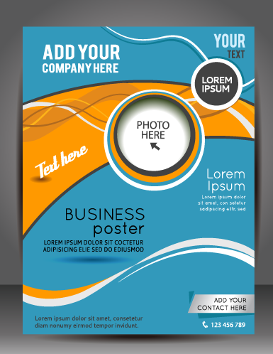 Modern business flyer and cover brochure vector material 02