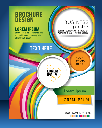 Modern business flyer and cover brochure vector material 03