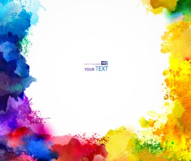 Multicolor watercolor splash background illustration vector 02