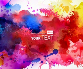 Multicolor watercolor splash background illustration vector 03