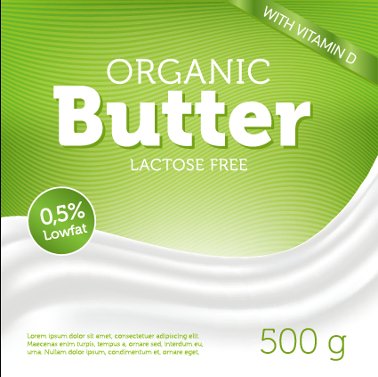 Organic butter advertising poster vector