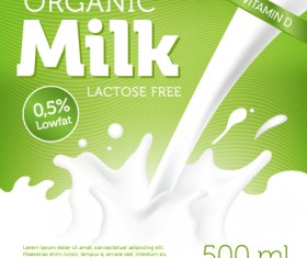 Organic milk advertising poster vector 01