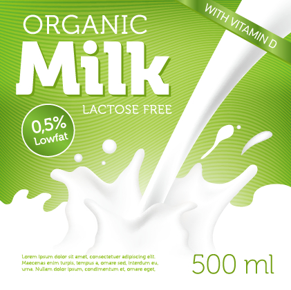 Organic milk advertising poster vector 01