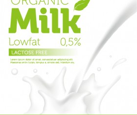 Organic milk advertising poster vector 02