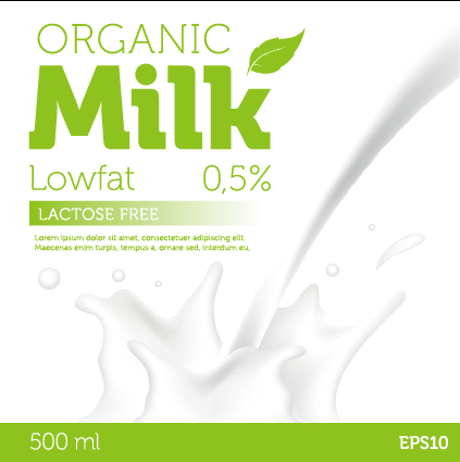 Organic milk advertising poster vector 02