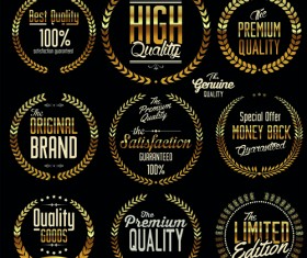 Ornate high quality labels vector 03