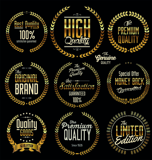 Ornate high quality labels vector 03