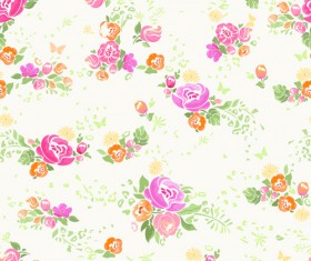 Pink flower vector seamless pattern 01