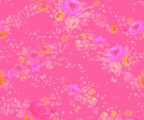Pink flower vector seamless pattern 02