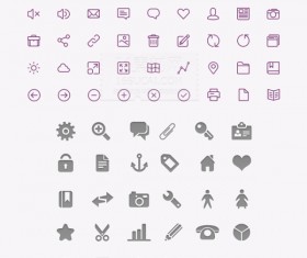 Purple with gray system creative icons