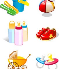 Realistic children toys creative design graphics 02