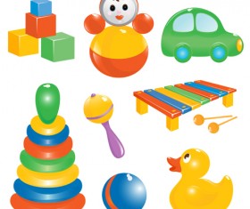 Realistic children toys creative design graphics 03