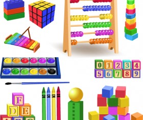 Realistic children toys creative design graphics 05