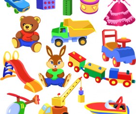 Realistic children toys creative design graphics 06