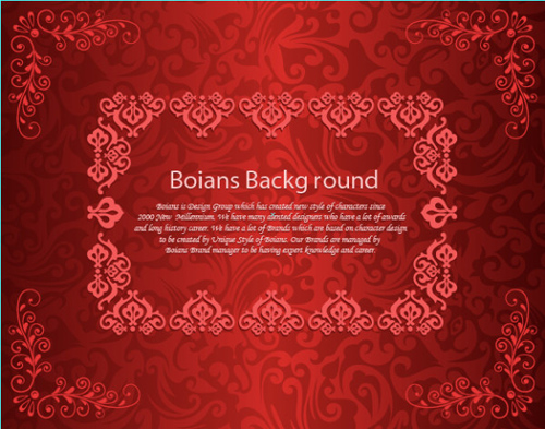 Red decorative pattern background vector