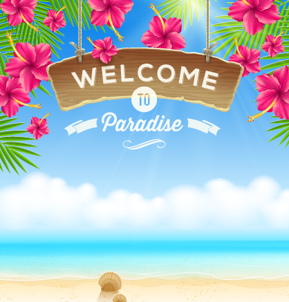Refreshing summer time vector background 01