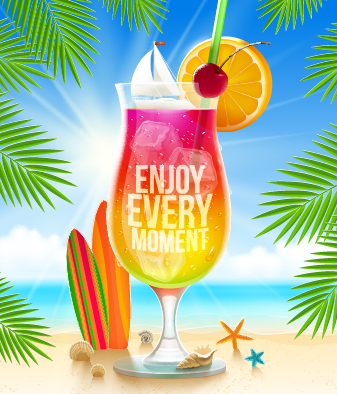 Refreshing summer time vector background 02