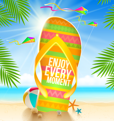 Refreshing summer time vector background 04