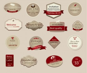 Restaurant retro labels with badge vector