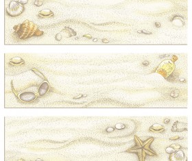 Retro beach vector banners graphics