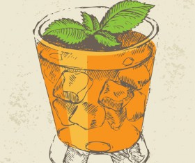 Retro cocktail design vector set 02