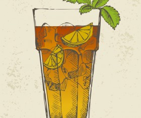 Retro cocktail design vector set 03