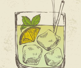 Retro cocktail design vector set 04