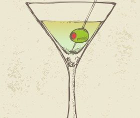 Retro cocktail design vector set 06