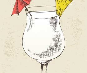 Retro cocktail design vector set 08