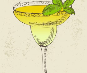 Retro cocktail design vector set 10