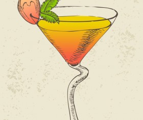Retro cocktail design vector set 11