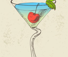 Retro cocktail design vector set 12
