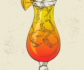 Retro cocktail design vector set 13