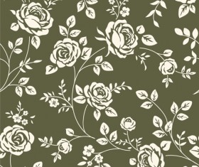 Retro roses seamless patterns design vector 01